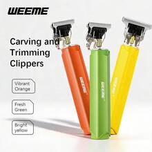 WEEME Professional Hair Clippers For Men | Cordless Beard Trimmer With 4 Guide Combs & Cleaning Brush | Rechargeable Electric Haircut Kit For Barbers & Home Use (Orange/Green/Yellow) - Multicolor - View 4