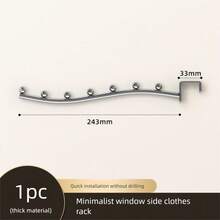 1/2/3 Packs Tendedero De Ropa Clothes Drying Rack, No Drill Metal Hanging Organizer, Multi-Scenario Organizador Armarios Ropa For Dorm Closet Window Sill Bedside, Silver - Multicolor - View 10