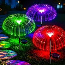 Fantasy‑Style Jellyfish Solar Ground Plug Lights, Stunning Multi‑Color Gradient Glow Display, Waterproof Fiber Optic Ornament Lights For Outdoor Patio, Path And Holiday Decoration - Multicolor - View 4