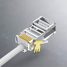 Konektor RJ45 CAT5e 8P8C Berlapis Emas untuk Kabel Ethernet UTP – Isi 100 Buah - View 3