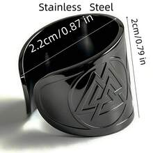 Stainless Steel Viking Triangle Knot Open Ring, Symbol, Unisex, Giving Courage, Bringing Glory, Iconic Totem To Change Destiny, Top Choice For Norse Mythology Enthusiasts - Open Ring - View 6