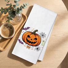 2pcs Kitchen Absorbent Towels, Made Of Polyester Material, Pumpkin, Spider Web, Bat Pattern Printed, Suitable For Kitchen, Bathroom, Ideal Choice For Housewives And Family Gatherings, High Cost-Effective Home Supplies, Autumn Decoration And Room Decor - Multicolor - View 5