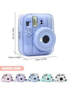 Fujifilm Mini 13 硬 PC 相機保護殼,防摔防刮透明保護殼 + 可調節印花掛繩 + DIY 卡通貼紙,耐用防黃保護套,適合旅行、戶外與日常攝影 - 查看 7