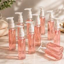 Kit 10 Frascos Borrifador Pump 110ml Transparente Reutilizável Dispenser Portátil Cosméticos Sabonete Álcool Gel Viagem - Visão 1