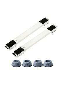 Adjustable Length Stainless Steel Appliance Moving Rack With Wheels, Locking Safety Brake Device, Base Support, Quiet Home Foot Pads, Suitable For Moving Heavy Furniture. Bottom Equipped With Rubber Non-Slip Pads, Easily Move Wardrobes, Refrigerators, Washing Machines, Dryers And Other Heavy Appliances. - Multicolor - View 14