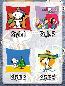 Splendor Christmas Tree Print Throw Pillow Cover, Blue‑Yellow Contrast Square Decorative Cushion Case, Holiday‑Themed Graphic, Soft Fabric For Office Chair & Sofa, Seasonal Home Decor Gift - Multicolor - View 4