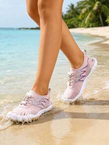 Women Lightweight Beach Shoes Quick Dry Water Shoes Barefoot Aqua Socks For Swimming Pool Beach Surfing Sock Shoes Sneakers Breathable Perfect For Yoga Training And Daily Wear Portable Easy To Carry - Pink - View 3