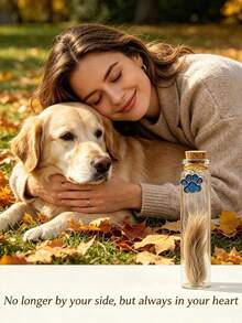 Pet Hair Memorial Bottle, Pet Hair Collection Jar, Transparent Glass Pet Memorial Bottle With Paw Print Pendant, Dog Hair And Cat Whisker Mini Memorial Can, Pet Owner Pet Loss Memorial Gift - Multicolor - View 9