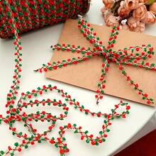 10mm Red & Green Christmas Decorative Tassel, 9m DIY Braided Rope, Handmade Yarn, Suitable For Gift Wrapping, Crochet, Lace Making, Christmas Home Holiday Craft Projects - Multiple Styles - View 5
