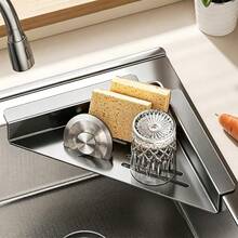 Sink Sponge Holder Rack, Sink Storage Basket, Kitchen Sink Tray, Sink Edge Storage Rack, Draining Sponge Drying Rack, Sink Edge Storage Rack, Dish Sponge Rack, Kitchen Cleaning Tools Storage Basket - Multicolor - View 4