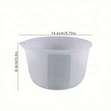 SILIKE LUFEI 1pc/2pcs 600ml/1000ml Silicone Measuring Cup, Large Flexible Non-Stick Reusable Mixing Cup With High Precision Scale, For Epoxy Resin Jewelry Making Tools - White - View 9