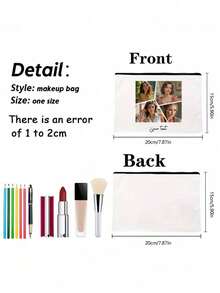 Customizable Clutch Bag With Printed Photos/Illustrations. Personalized Cosmetic Bag. Suitable For Holidays/Vacations, School - Multicolor - View 6