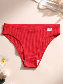 7件組女款棉質三角內褲 V腰無縫內褲 羅紋素色內衣 舒適透氣內褲 - 彩色 - 查看 7