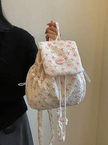 New Teen Girls' Backpack, Super Fashion Bow Handbag, Versatile And Large Capacity. - Pink - View 7