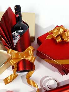 1pc Matte Red Gift Wrapping Paper,Premium Metallic Wrapping Sheets For Holidays, Christmas,Birthdays, Weddings, Tear-Resistant,Gift Accessories - Multicolor - View 2