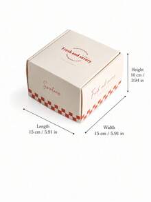 3件組紅色格紋設計烘焙禮盒，優雅高級甜點包裝盒，適用餅乾、糕點、點心，適合派對、婚禮、節日慶典送禮 - 查看 2