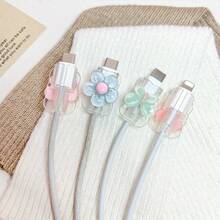 2 buah Pelindung Kabel Pengisi Daya Ponsel Motif Bunga, Mencegah Kerusakan Kabel Pengisi Daya, Pelindung Kabel Pengisi Daya Universal - MultiWarna - View 1