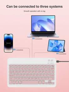 Smart Wireless Keyboard Compatible With IPad, Phone, Laptop, 150mAh Battery, Ultra-Thin Silent Office Keyboard, 10-Inch Portable External Keyboard, English Version - View 6