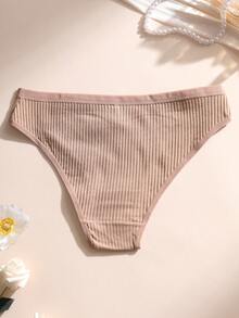 5件組女款性感三角內褲 V腰無縫三角褲 羅紋棉 純色 舒適透氣內著 - 彩色 - 查看 8