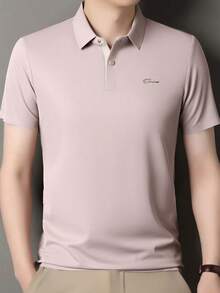 Pro Man Wardrobe 男士無縫黏合防皺夏季涼感短袖 POLO 衫，休閒商務通勤穿搭，Smart Casual 風格 - 粉色 - 查看 3