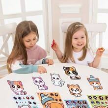 8pcs Cat DIY Creative Puzzle Stickers - Vibrant Rewards For Laptop, Water Bottle, Phone And Skateboard - Engaging, Reusable, Adding Fun Personal Style To Your Gadgets - Multicolor - View 5