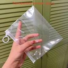 10入磨砂透明拉鍊收納袋附拉片，大容量衣物與化妝品收納袋，旅行必備收納袋，適用於學校用品、浴室用品、廚房收納、居家生活 - 查看 23