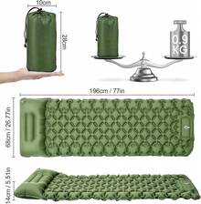 Colchoneta para Dormir, Ultraligera, de Nailon 40D, con Bomba Integrada - Verde| Autoinflable, con almohada incorporada, duradero, impermeable, para tienda de campaña, mochilero, senderismo, incluye bolsa de transporte. - Verde - Ver 4