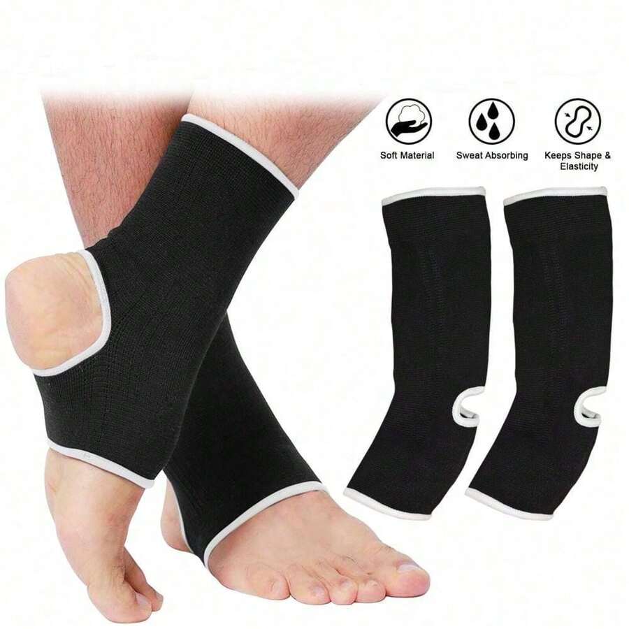 Adult Men & Women Outdoor Sports Ankle Support Protector Running Fitness Football Foot Protection Sleeve (Single Pack) - Black - View 1