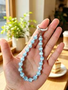 1pc Colorful Beaded Keychain, Handheld Key Chain With Colorful Beads, Atmosphere Key Chain Pendant, Versatile Bag Charm - A - View 4