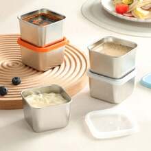 3pcs Square Stainless Steel Food Storage Containers With Colorful Silicone Lids, Reusable Small Leak-Proof Meal Prep Boxes, Metal Refrigerator Storage Containers For Fruit, Leftovers And Baby Food; Airtight Fresh-Keeping Lid Design To Keep Food Fresh; Rust-Resistant Durable Stainless Steel Meal Prep Containers, Lightweight Portable Mini Storage Boxes For Fridge, Freezer, Picnic And Outdoor Travel - Multicolor - View 9
