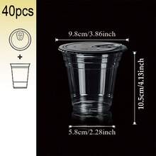 16oz/14oz Set Reusable & Washable Transparent Cups With Lids, Thick Direct Drinking Lid Iced Drink Cup, Coffee Cup, Smoothie Cup, Suitable For Cold Drinks, Juice And Milkshake - Halloween/Christmas/Birthday Party Essentials - Transparent - View 16