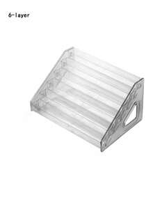 1pc Desktop Cosmetic Organizer Rack, Multi-Layer Transparent Display Stand For Eyeshadow Palettes, Powder Compacts, Cushions, Lipsticks, Perfumes And Nail Polish - Clear - View 11