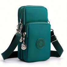 Minimalist Polyester Rectangular Multi-Pocket Zipper Crossbody Phone Bag With Adjustable Strap, For Travel, Commuting, Shopping, Daily Use - Multicolor - View 8