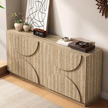 Sideboard Mit Regalen, Sideboard Mit Rebounder, Natürliche Holzmaserung - 彩色 - 查看 6