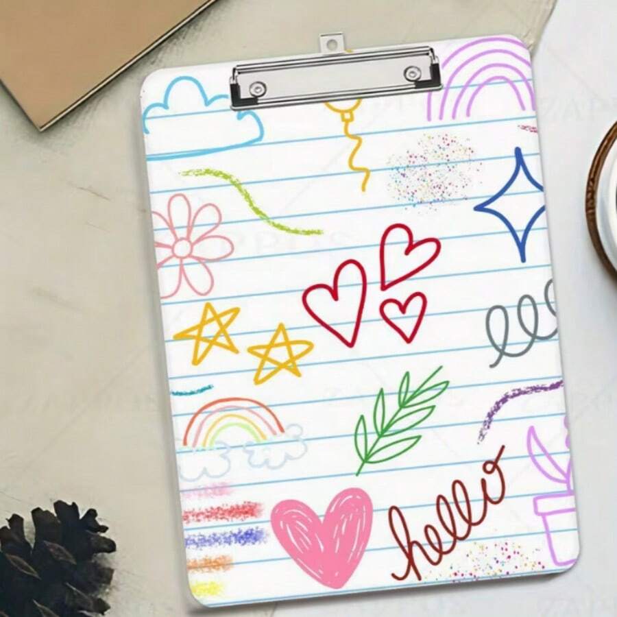 1PC Acrylic A4 Clipboard Folder With Metal Clip, Writing Board Clip Exam Paper Folder, Suitable For Office, School, Sketching, Classroom Decor, Teacher's Day Gift, Back To School Gift, Year-End Gift - Multicolor - View 1