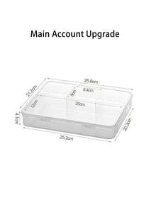 4-Compartment Multi-Function Data Cable Storage Box, Transparent With Lid Battery Storage Box, Divided With Lid Keycap Storage Box, Suitable For Home Organization, Large Capacity Transparent Visible Storage Box - Multicolor - View 7