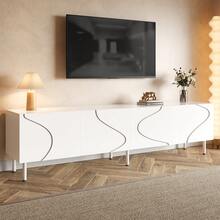 TV Stand White - Lowboard With Drawers - Storage Space For Television - 白色 - 查看 5