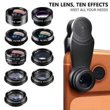 Smartphone Camera Lens, Fun Phone Lens Photography Kit - Includes Fisheye Lens, Macro Lens, Wide Angle Lens, Polarizing Lens And Star Lens, Phone Clip-On Lens Set, Fun Photography Accessories. - Mobile Phone Lens Kit - View 1