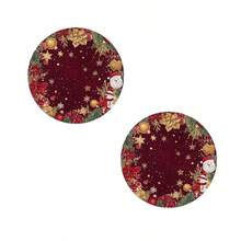 1/2/4//6/8 Christmas Themed Christmas Tree And Snowflake Snowman Garland Placemats, 15 Inch Single-Sided Circular Party Placemats, Suitable For Party Kitchen And Dining Decoration, Banquet Decoration, Very Suitable For Christmas Home Decoration - Multicolor - View 23