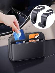 Car Storage Bag, Adhesive Front And Passenger Seat Center Console Storage Box, Multifunctional Car Seat Gap Storage Bag, Car Storage, Tidy Car Interior Space, Car Storage Organizer - Multicolor - View 4