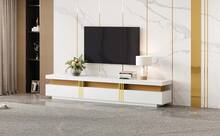 White Coffee Table - Particle Board Side Table For Living Room - 白色 - 查看 10