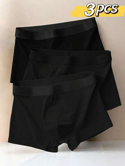 3pcs/Pack Solid Color High Elasticity Men's Briefs