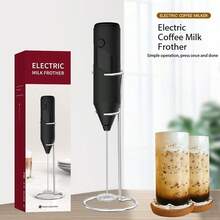 Powerful Electric Milk Frother, Mini Milk Foamer, Battery Operated (Batteries Not Included), Beverage Mixer For Latte, Cappuccino, Chocolate, Portable Foam Machine, Electric Wireless Stirrer Mini Coffee Machine, Manual Whisk Christmas Gift - Multicolor - View 2