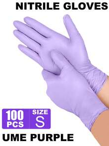 100/50/20/10/4入 黑色一次性丁腈手套 無粉無乳膠 耐用家用清潔手套 防水手套 適用於廚房清潔、紋身、染髮、寵物護理、清潔用品、家用工具 - 梅紫色 - 查看 14