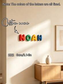 1 pieza Adorno personalizado con nombre colorido, letras impresas en 3D flexibles, decoración de la serie ABC divertida, modelo de letra 3D estilo de dibujos animados. ¡Utiliza este archivo digital imprimible en 3D para dar vida a tus proyectos creativos! Perfecto para decoración del hogar, decoración festiva. Ideal para mesa, estantería o exhibición de fiesta. - Negro - Ver 2