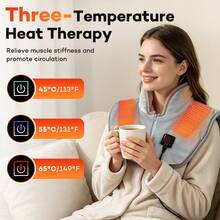 Electric Neck Scarf, 3 Temperature Adjustable Heating Small Shawl, USB Plug-In Zipper Shoulder And Neck Warmth Device, Hot Compress And Shoulder Protector - View 3