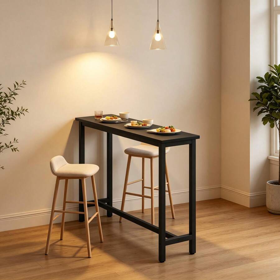 Stilvoller Bartisch,Multifunktionale Parteitisch,Esstisch,Couchtisch(Nur Mit Parteitisch) - 黑色 - 查看 1