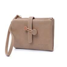 PRETTYZYS Women's Short Fashionable Personalized Snap Closure Bifold Zipper Multifunctional Card Holder With ID Window, Handheld Coin Purse, Daily Travel, Valentine's Day Gift, Christmas Gift - Camel - View 5