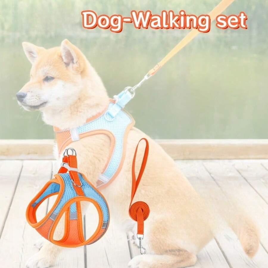 New Soft & Lightweight Step-In Dog Harness, Breathable Mesh Pet Chest Strap With Reflective Safety, Convenient For Walking Small Dogs & Cats Outdoor(Dog Harness Small Dog,Christmas, Halloween,Fall Home Decor)