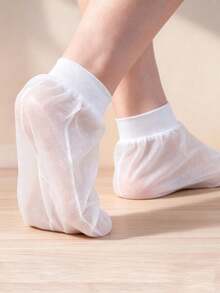 1 Pair Disposable Breathable Foot Covers, Dust-Proof Isolation Foot Socks, Portable Lightweight Disposable Foot Mask Covers, Daily Home Foot Care Cleaning Convenient Accessory - Multicolor - View 1